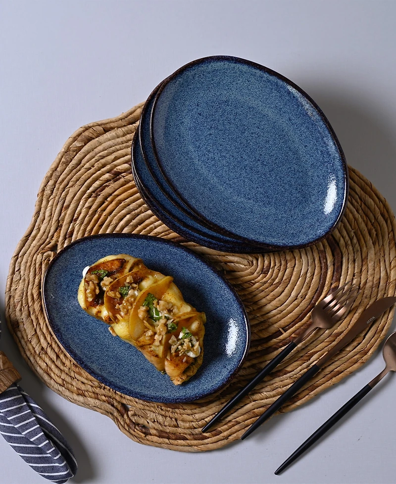 Porto Brasil Stoneware Oval Dessert Plates, Set of 6