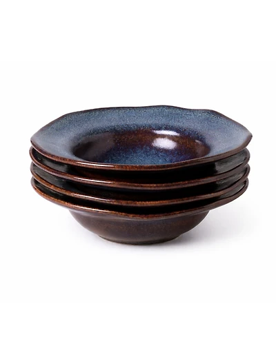 Porto Brasil Stoneware Deep Rim Dessert Plates, Set of 4