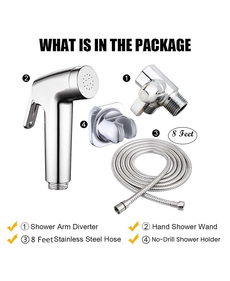 Aronkl Dog Shower Attachment Handheld Sprayer Diverter Wall Mount Universal Pet Bath Tool
