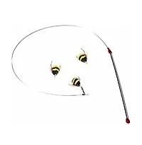 Aronkl Da Bee Teaser Wand Two Extra Attachments Flexible Wire Interactive Cat Toy Value Pack