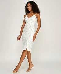 pear culture Juniors' Spaghetti Strap V-Neck Midi Dress