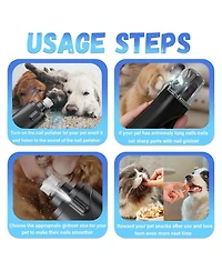 Aronkl 2-in-1 Pet Nail Clippers Trimmers with Led Lights Quick Sensor Safety Guard Usb Rechargeable Low Noise for Dogs Cats