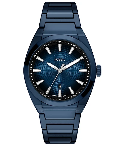 Fossil Men's Everett Three-Hand Navy Stainless Steel Watch, 42mm