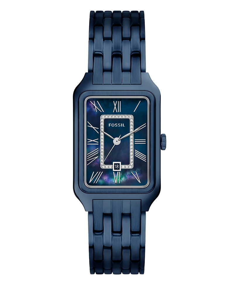 Fossil Women's Raquel Three-Hand Navy Stainless Steel Watch, 26mm