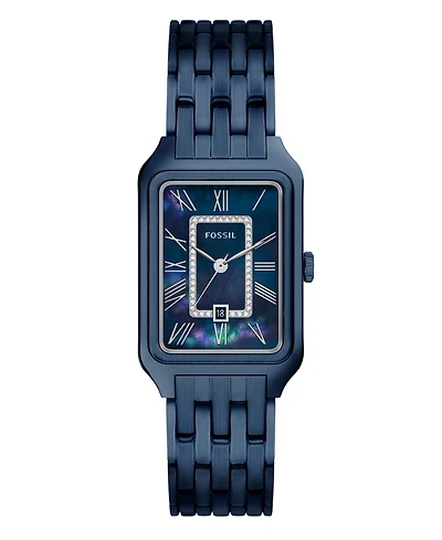 Fossil Women's Raquel Three-Hand Navy Stainless Steel Watch, 26mm