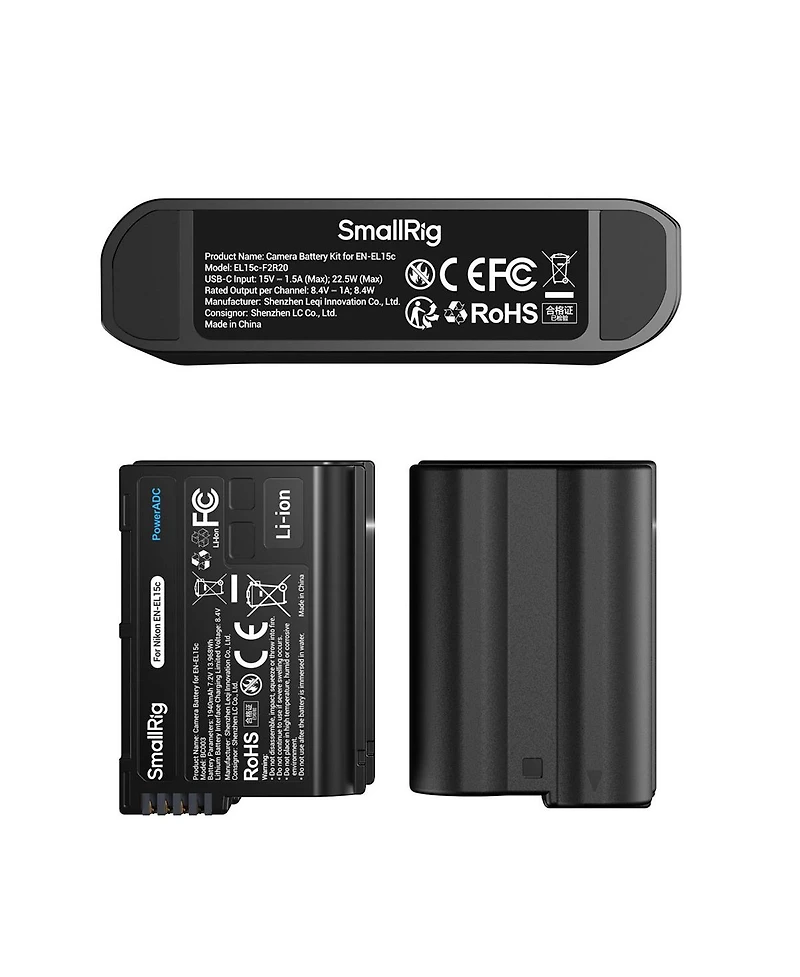 SmallRig 2x En-EL15c 14Wh 7.2V 1940mAh Camera Battery with Dual Charger