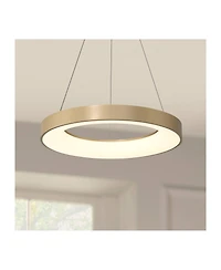 Possini Euro Design Cafferty Sanded Ring Pendant Modern Dimmable Led Fixture for Dining Room Kitchen Island