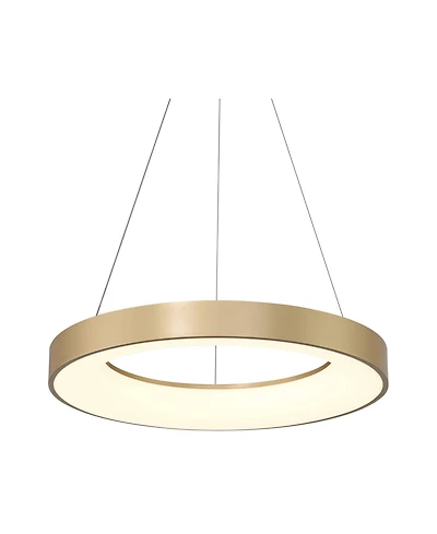 Possini Euro Design Cafferty Sanded Ring Pendant Modern Dimmable Led Fixture for Dining Room Kitchen Island