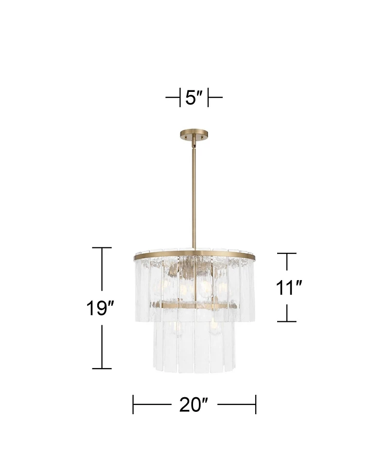 Possini Euro Design Soresi Satin Glass 6-Light Pendant