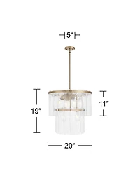 Possini Euro Design Soresi Satin Glass 6-Light Pendant