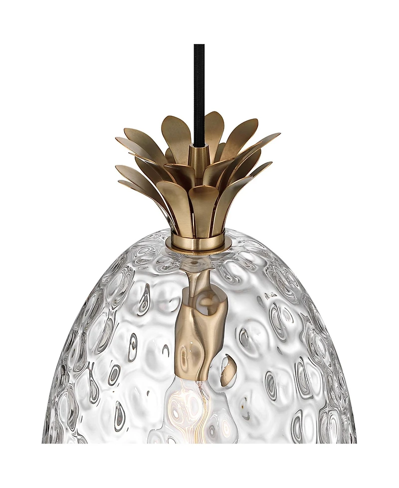 Possini Euro Design Pineapple Warm Hammered Glass Pendant Light