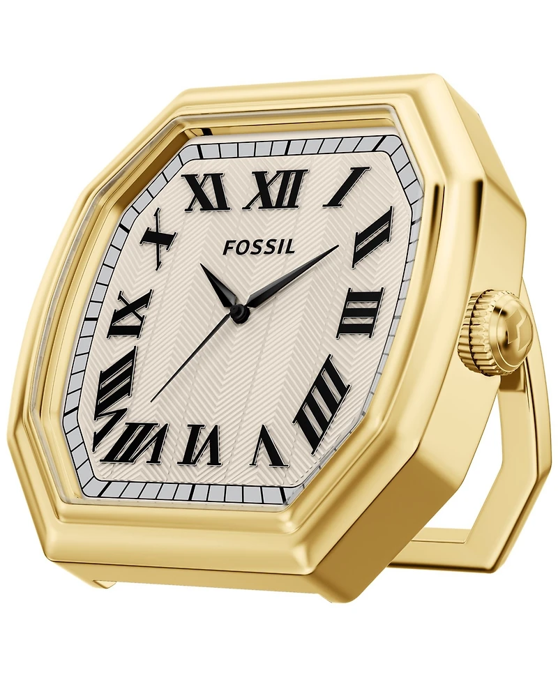 Fossil Women's Harlow Three-Hand Gold-Tone Alloy Desk Clock, 63mm