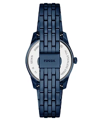 Fossil Women's Scarlette Day-Date Navy Stainless Steel Watch, 34mm