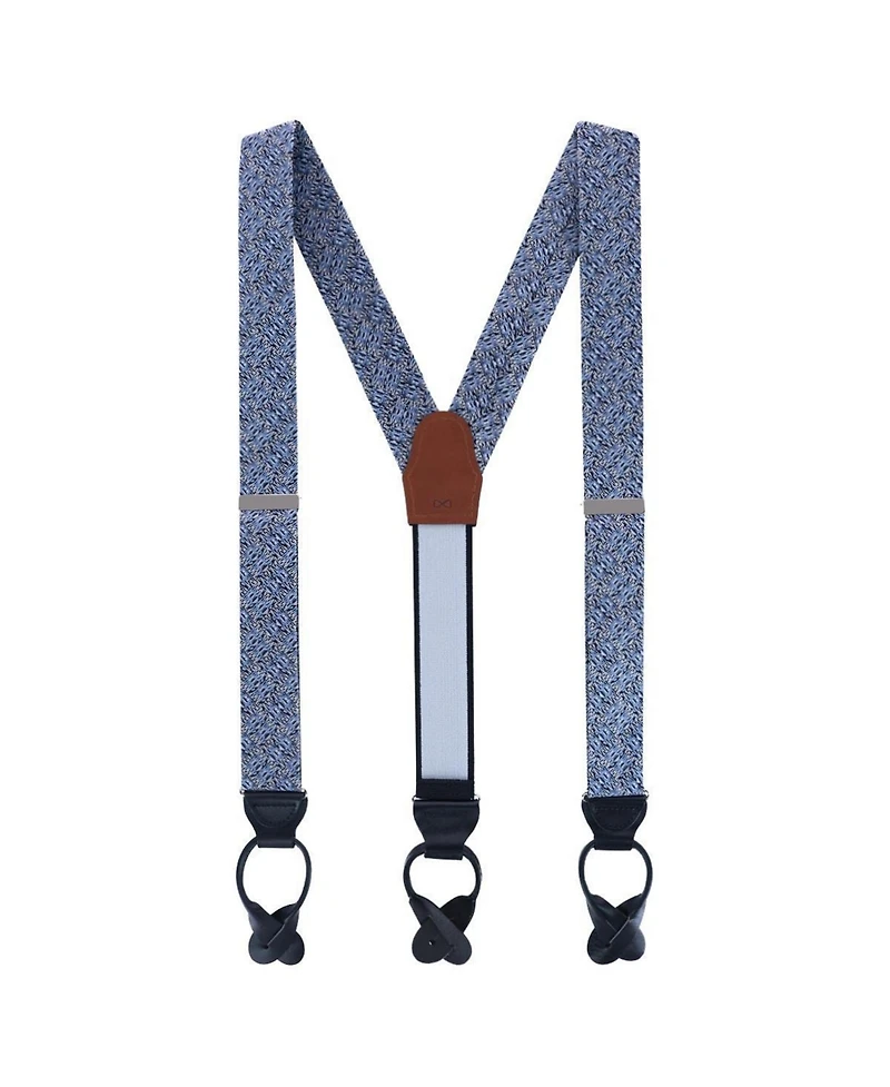 Trafalgar Men's Benito's Basketweave Silk Suspenders and Bow Tie Bundle
