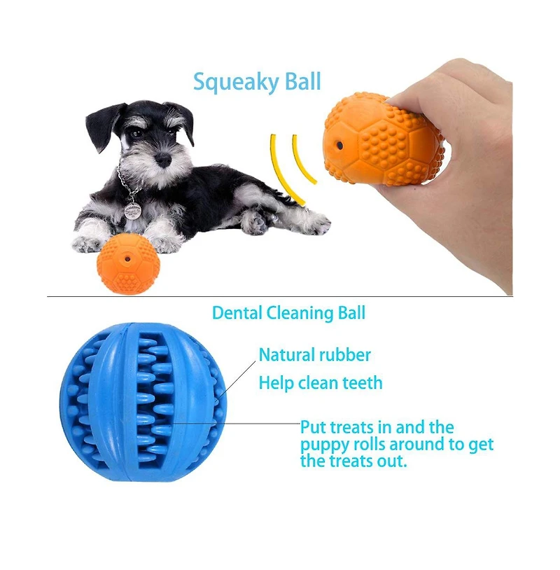 Aronkl Different Interactive Dog Toys Puzzle Balls Squeaky Food Dispensing Safe Durable for Medium Large Dogs
