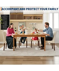 gaomon Set of 4 Button Tufted Parsons Dining Chairs, Upholstered Fabric Side Chairs with Solid Wood Legs