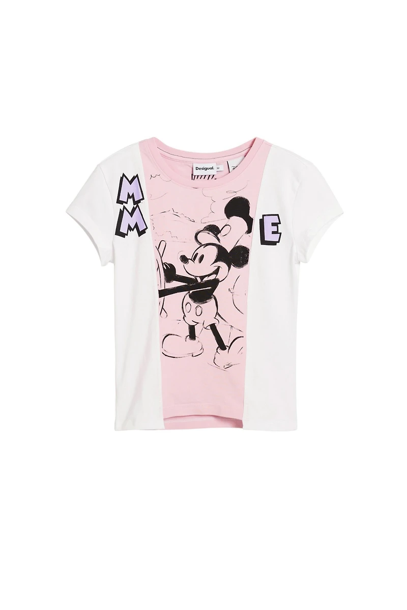 Desigual Women's Two-tone Mickey Mouse T-shirt