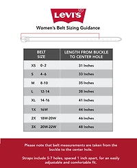 Levi's Women's Casual Leather Belt with Double Metal Loop Strap Keeper