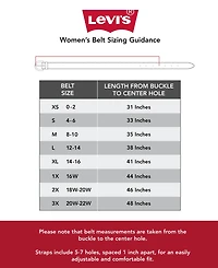 Levi's Women's Casual Suede and Leather Belt with Circular Center Bar Buckle