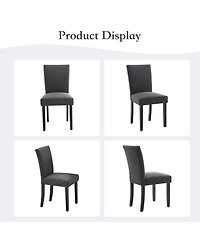gaomon Set of 2 Upholstered Parsons Dining Chairs with Nailhead Trim and Solid Wood Legs