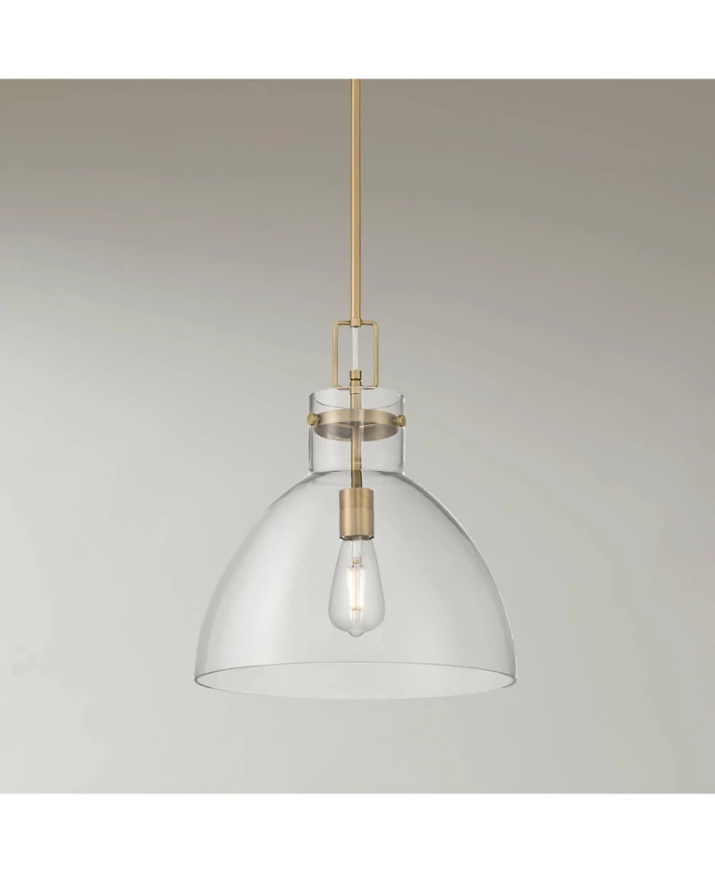 Possini Euro Design Possini Euro Hammon 14" Wide Aged Brass and Glass Pendant Light