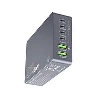 Artudatech 6-Port GaN Desktop Charging Station - 220W Fast Charger with Pd & Qc