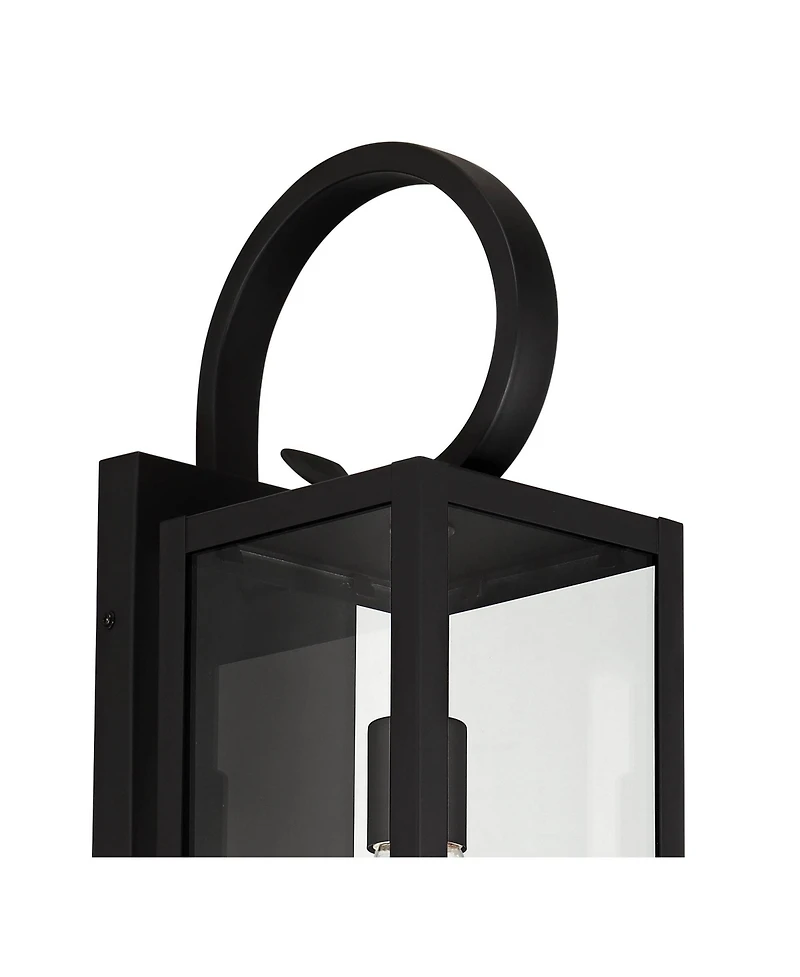 John Timberland Modern Outdoor Wall Light Fixtures Set of 2 Deep Clear Glass for Post Exterior Barn Deck House Porch