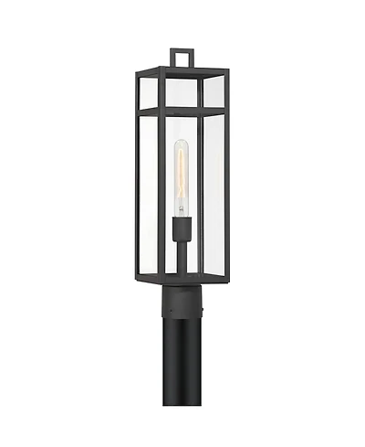 John Timberland San Lucas High Modern Outdoor Post Light Fixture Pole Porch Weatherproof Sand Metal Glass Shade