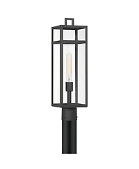 John Timberland San Lucas High Modern Outdoor Post Light Fixture Pole Porch Weatherproof Sand Metal Glass Shade