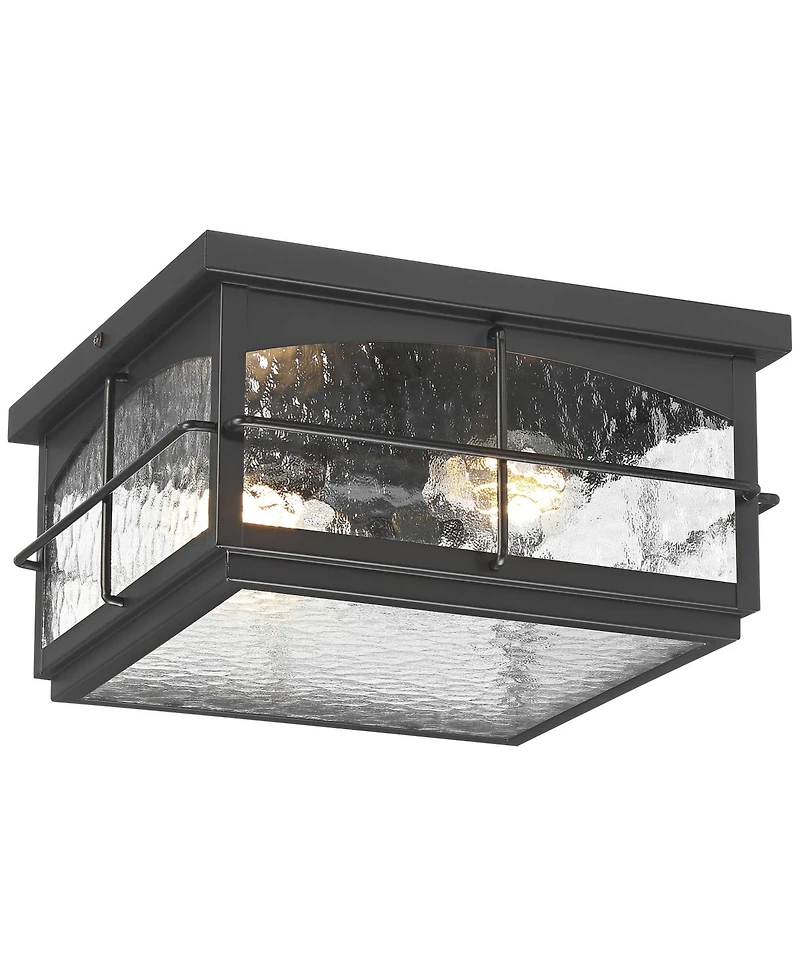 John Timberland Braylon Hammered Glass Outdoor Ceiling Light