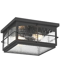 John Timberland Braylon Hammered Glass Outdoor Ceiling Light