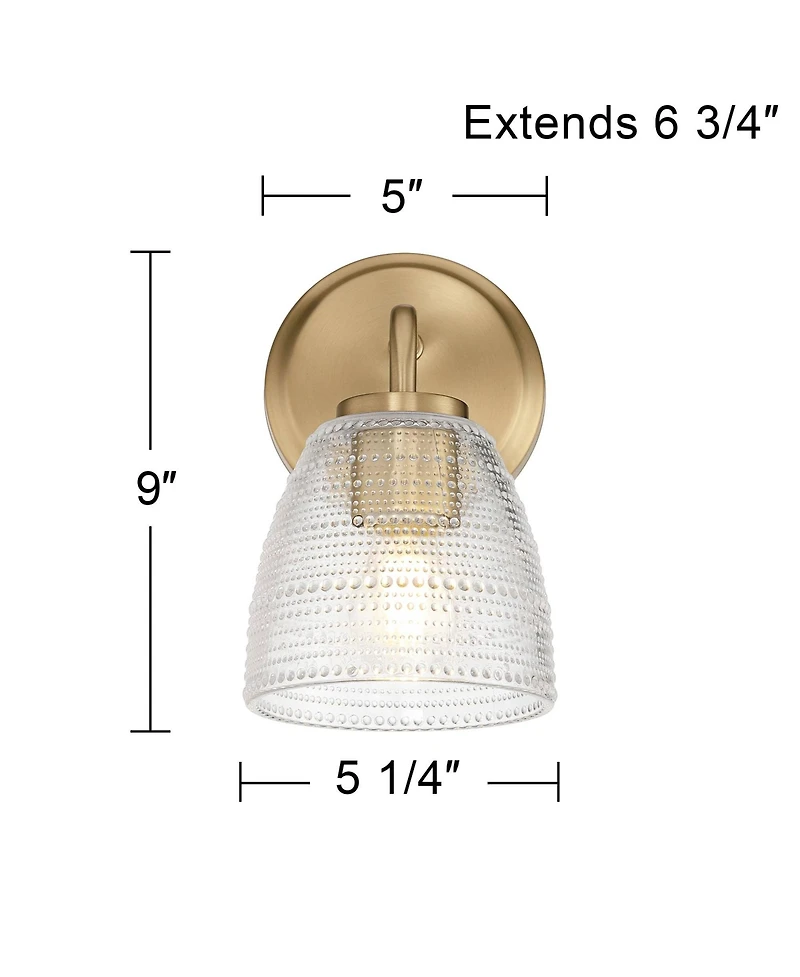 Possini Euro Design Possini Euro Sabrina 9" High Satin Brass and Glass Wall Sconce