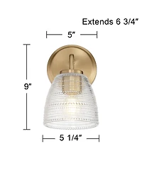 Possini Euro Design Possini Euro Sabrina 9" High Satin Brass and Glass Wall Sconce