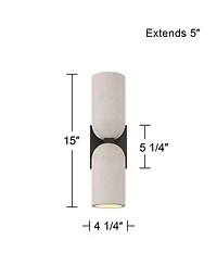 Possini Euro Design Possini Euro Amalfi 15"H Cement 2-Light Led Wall Sconce Set of 2