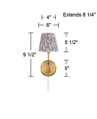 Possini Euro Design Ophelia 9 1/2"H Warm Brass Plug-In Wall Sconce