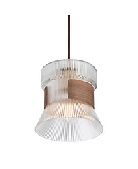 Possini Euro Design Possini Euro Carasco 7 1/2" Wide Wood and Gold Mini Pendant Light