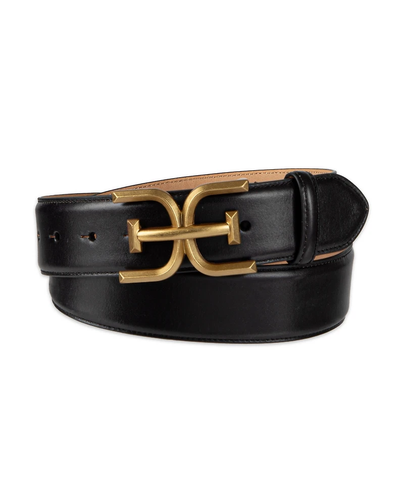Sam Edelman Double-e Logo Plaque Belt