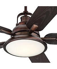 Casa Vieja 60" Wind and Sea Bronze Fan with Rod for 10-Ft Ceilings and Remote