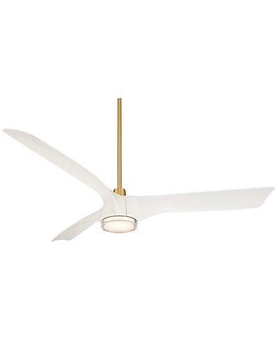 Casa Vieja 60" Artistry Soft Brass Led Damp Ceiling Fan