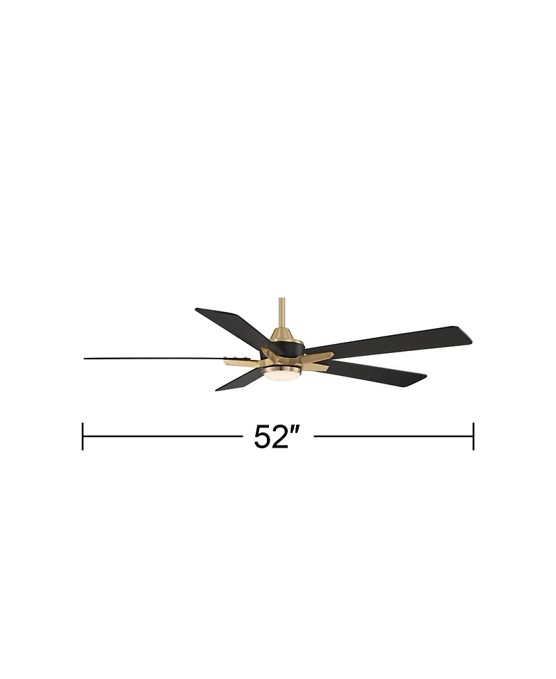 Casa Vieja 52" Vegas Nights Brass Led Ceiling Fan with 18" Downrod