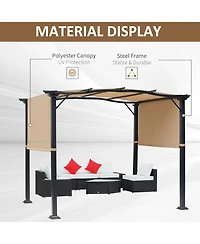 Outsunny 8'x10' Outdoor Retractable Sun Shade Cove Modern Roof Backyard Patio