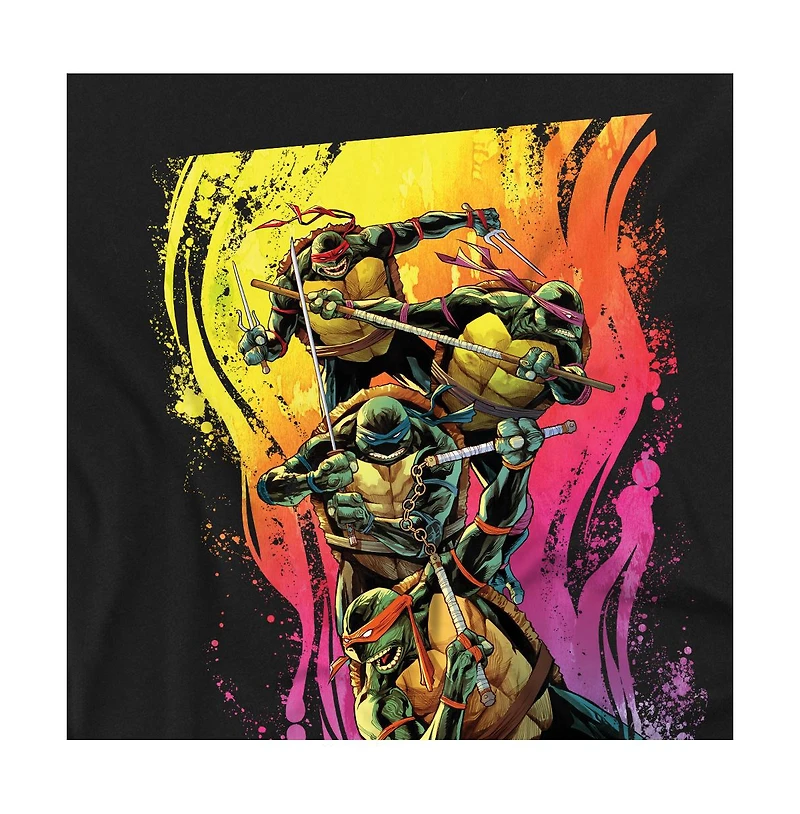 Logovision Men's Tmnt Hot Rainbow Warriors T-Shirt