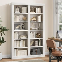 gaomon Tall 6-Tier Double Wide Extra Large Bookshelf with 12 Cubbies