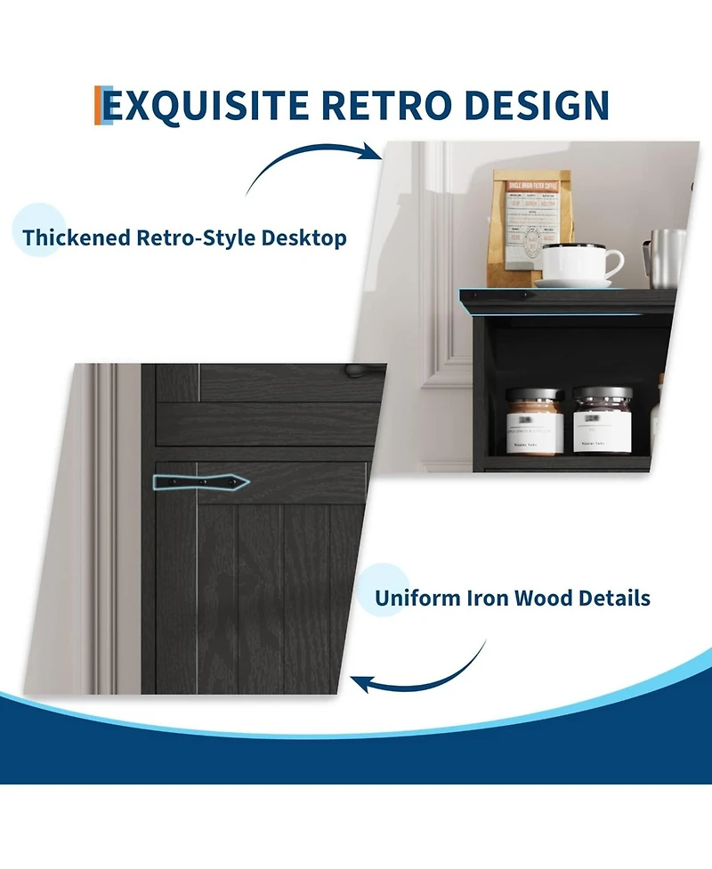 gaomon Farmhouse Storage Cabinet with Doors and Drawers, Freestanding