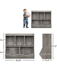 gaomon Toy Storage Shelf, 2-Piece Bookcase with Cubby Organizer, Multi-Shelf Cabinet for Books and Toys, for Bedroom, Playroom