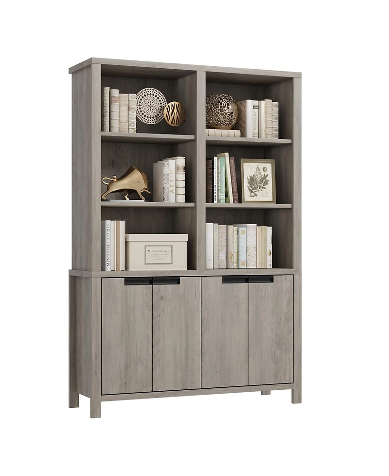 gaomon Tall 6-Tier Double Wide Large Bookshelf with 12 Cubbies