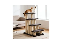 Zeus & Ruta 4 Tier Cat Tree Step Tower Pet Activity Center with Sisal Scratching Post for Indoor Cats