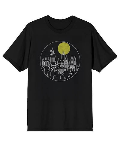 Harry Potter Men's Hogwarts First Year Lined Art Crew Neck Short Sleeve T-shirt