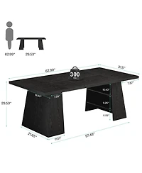 Tribesigns 63-Inch Executive Desk, Modern Desk with Double Pedestal and Storage Shelves, Simple Large Computer Writing Table