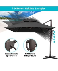 Pellebant Outdoor Patio Aluminum Double Top Cantilever Umbrella